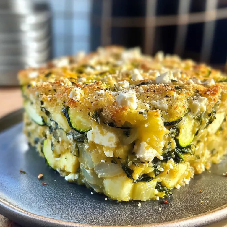 Baked Zucchini, Spinach, and Feta Casserole