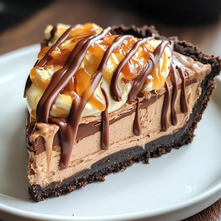 Chocolate Peanut Butter Caramel Mousse Pie