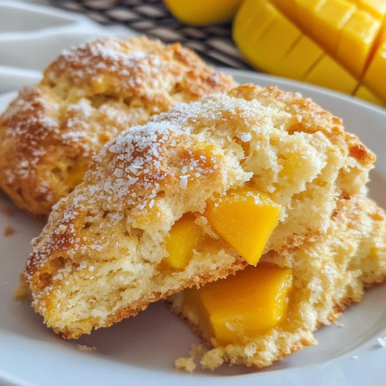 Coconut mango scones