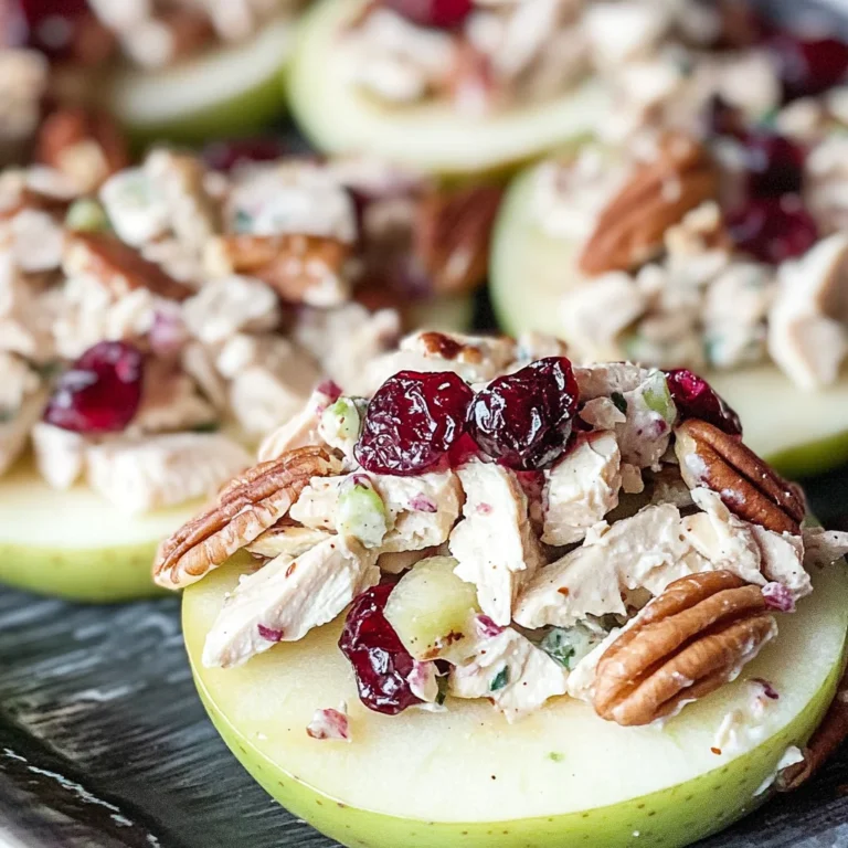 Cranberry Chicken Salad on Apple Slices