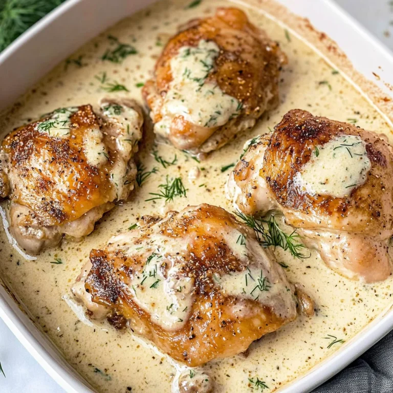 Creamy Oven Baked Chicken Thighs