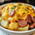 Crockpot Cheesy Potatoes and Kielbasa