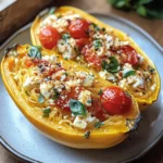 Easy Baked Feta Spaghetti Squash w/Tomato & Peppers
