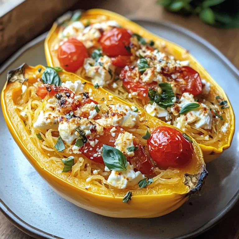 Easy Baked Feta Spaghetti Squash w/Tomato & Peppers