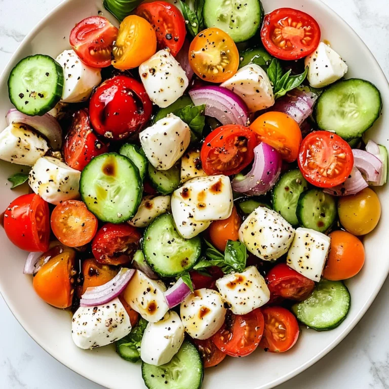 Fresh Cucumber Caprese Salad