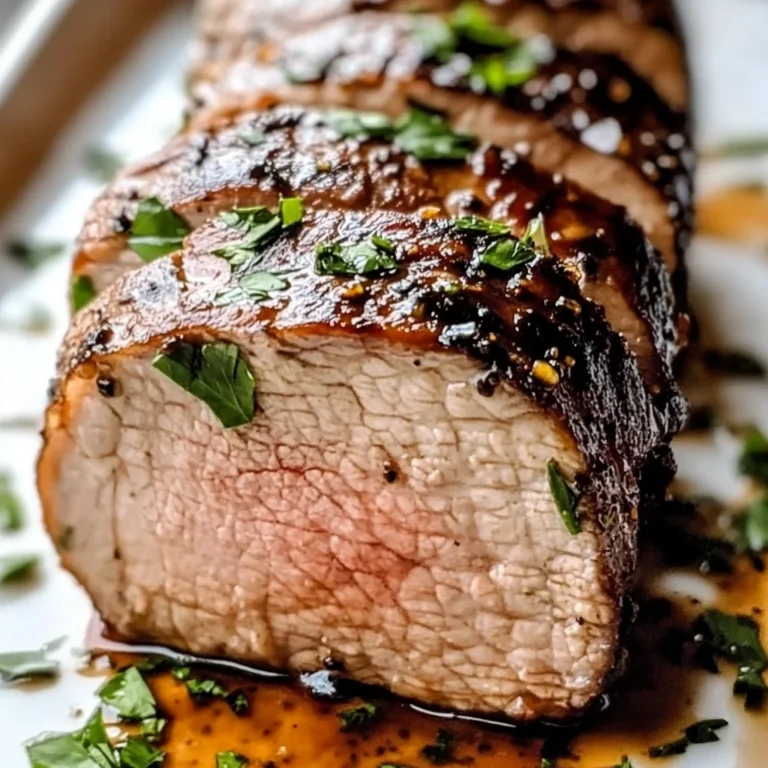 Garlic Balsamic Crusted beef Tenderloin