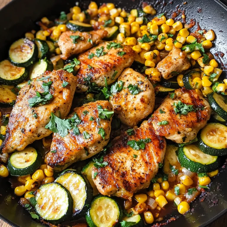 Garlic Butter Chicken with Zucchini and Corn - One-Pan, 30-Minute Meal