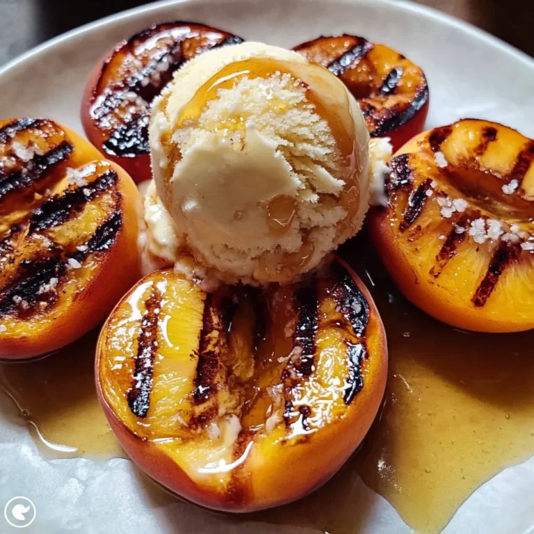Grilled Peaches with Vanilla Ice Cream