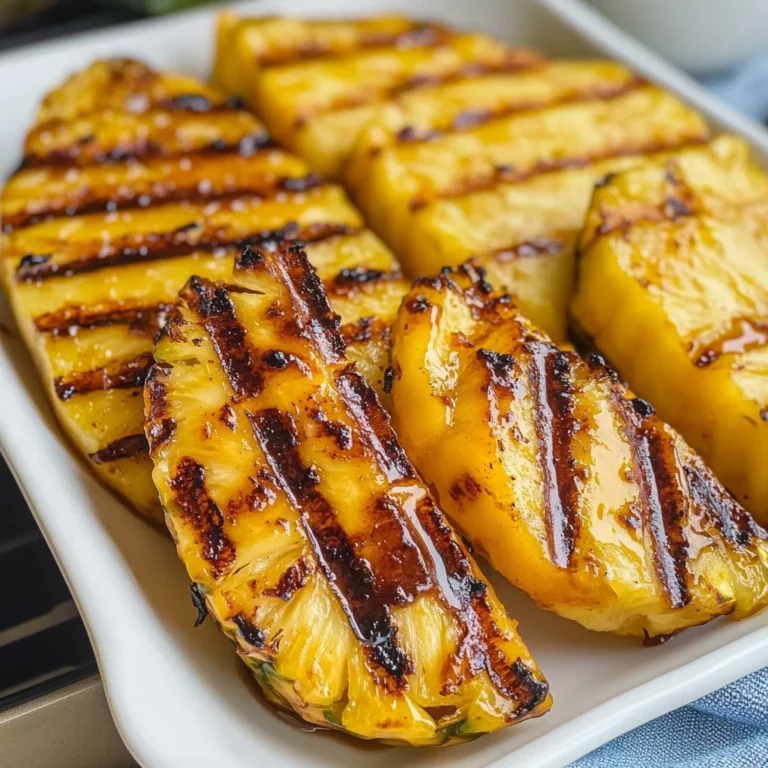 Grilled Pinapple with Cinnamon Honey Drizzle