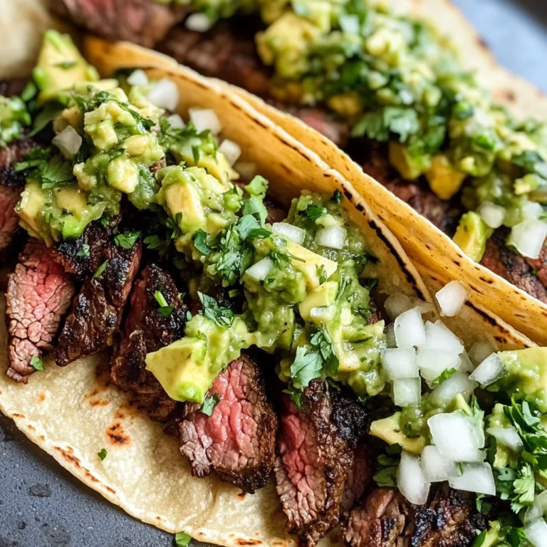Grilled Steak Tacos with Avocado Salsa