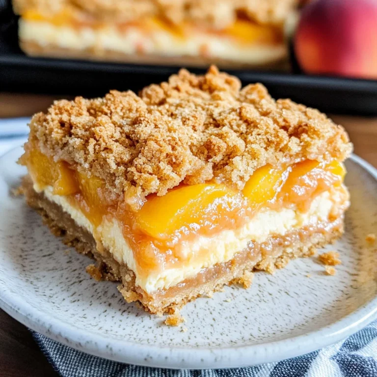 Peach Cobbler Cheesecake Bars