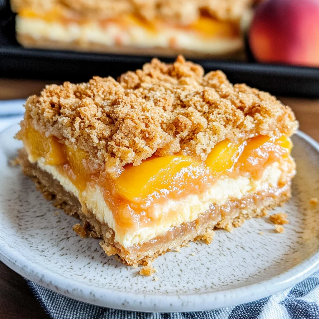 Peach Cobbler Cheesecake Bars