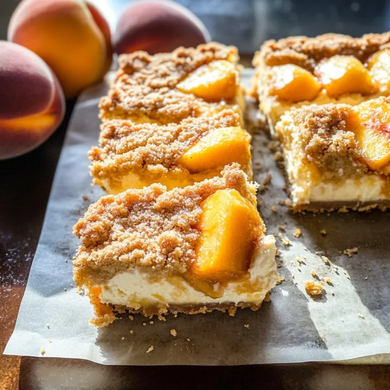 Peach Cobbler Cheesecake Bars