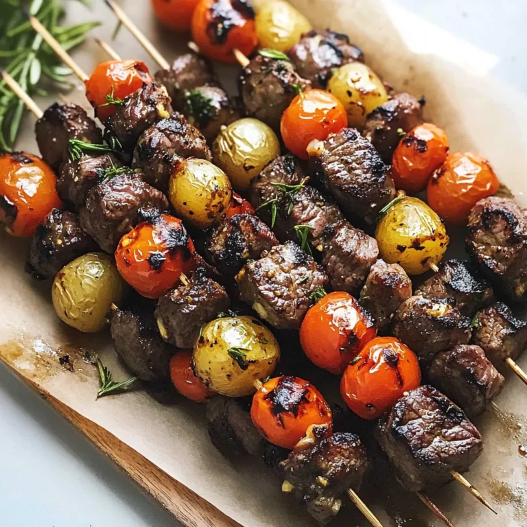 Rosemary Garlic Steak Kebabs