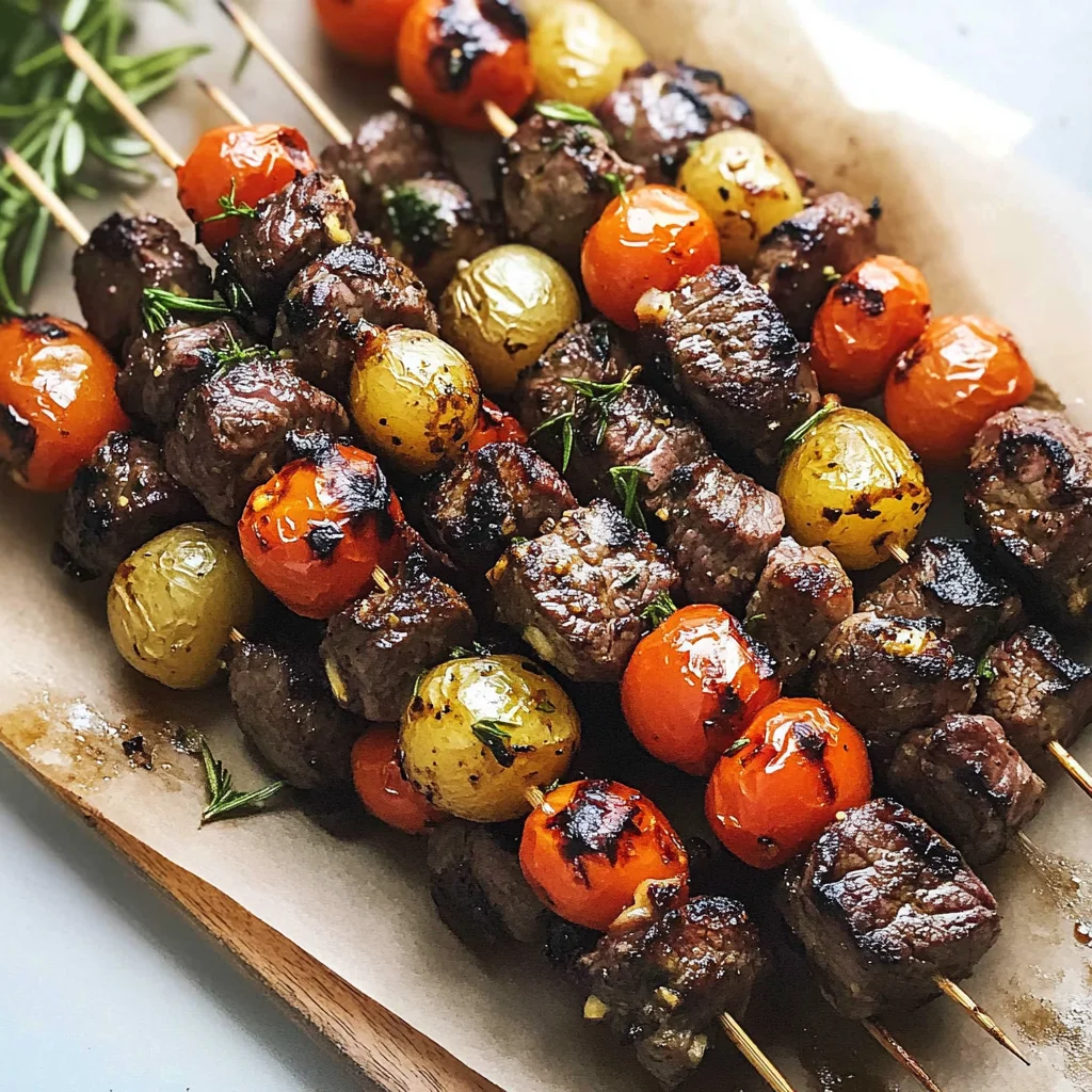 Rosemary Garlic Steak Kebabs