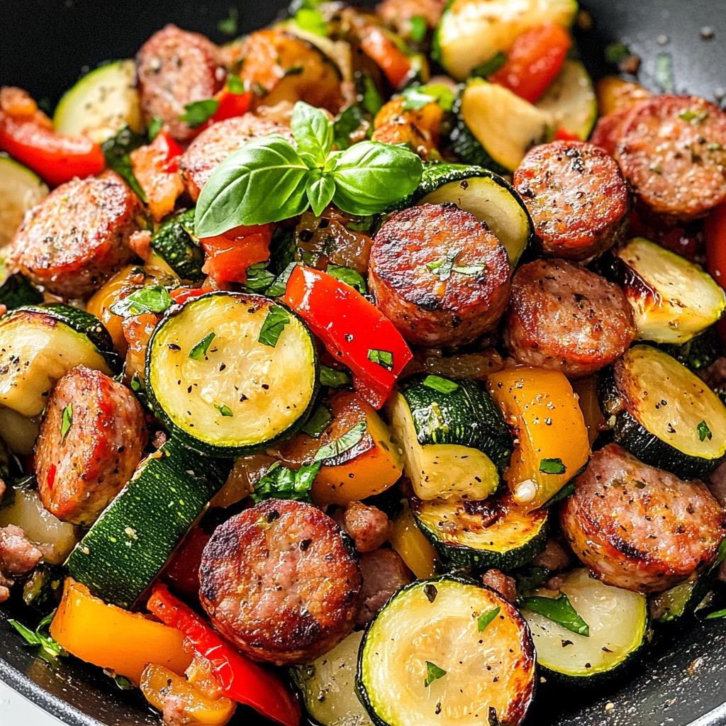 Skillet Sausage and Zucchini
