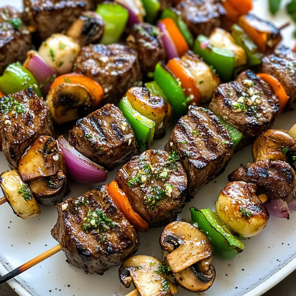 Steak Kabobs with Garlic Butter