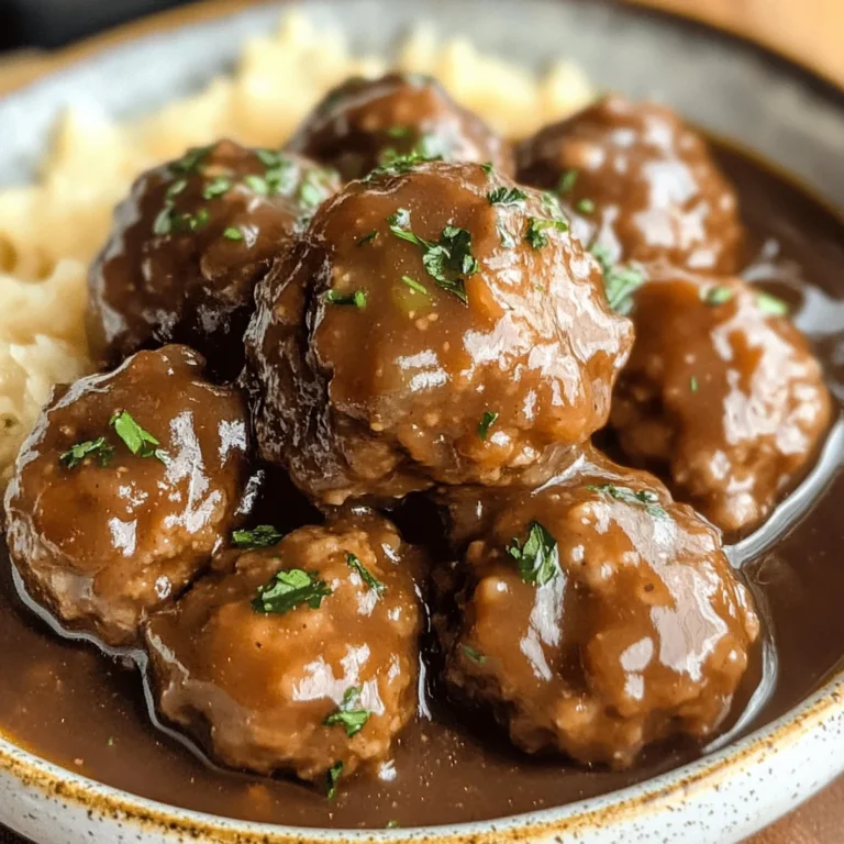 Tasty Slow Cooker Salisbury Steak Meatballs Recipe