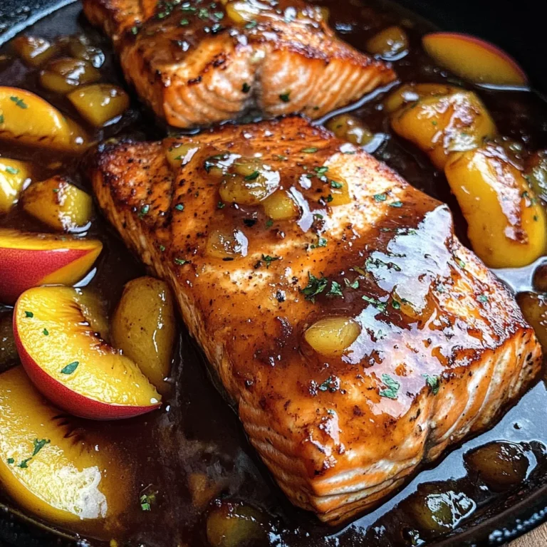 Bourbon Peach Roasted Salmon