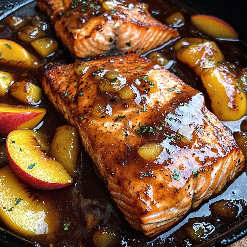 Bourbon Peach Roasted Salmon