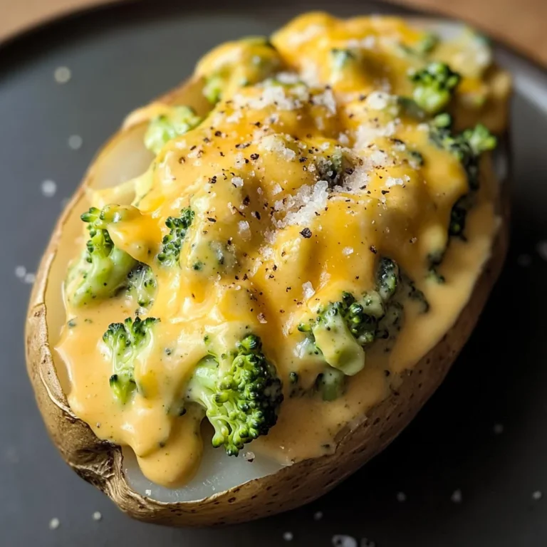 Cheesy Baked Potatoes with Broccoli Cheese Sauce