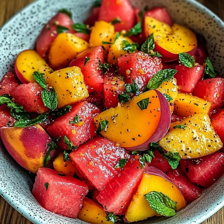 Easy Summer Peach Watermelon Salad