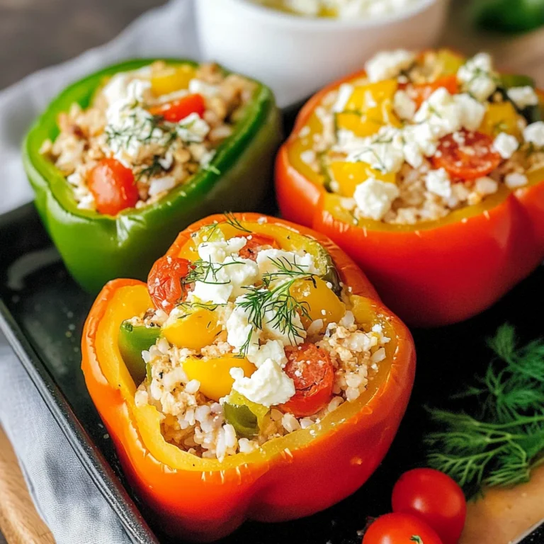 Greek Chicken Stuffed Peppers