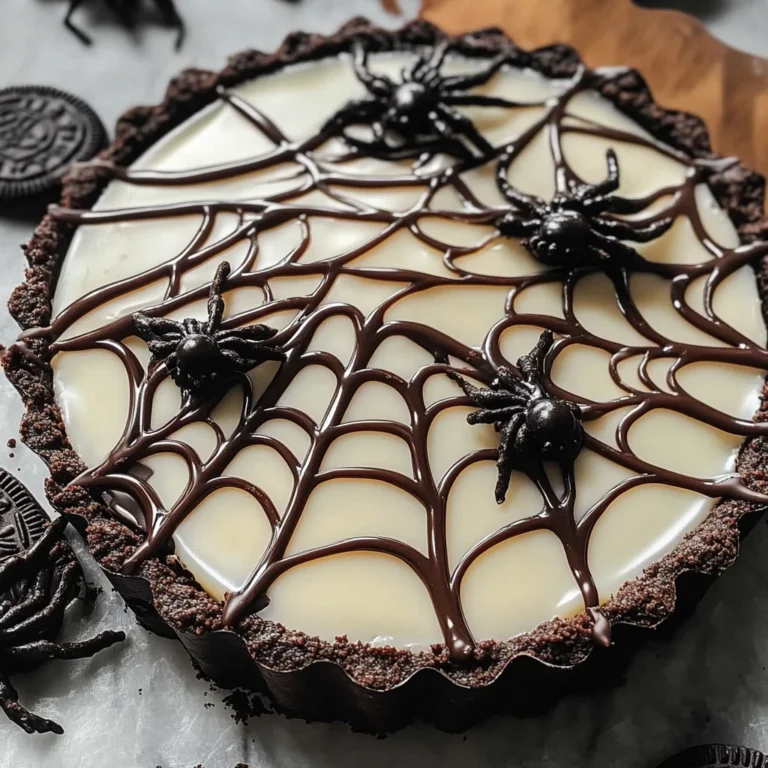 Halloween Chocolate Spiderweb Tart