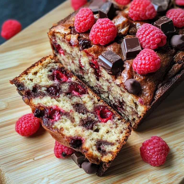 Raspberry Dark Chocolate Banana Bread