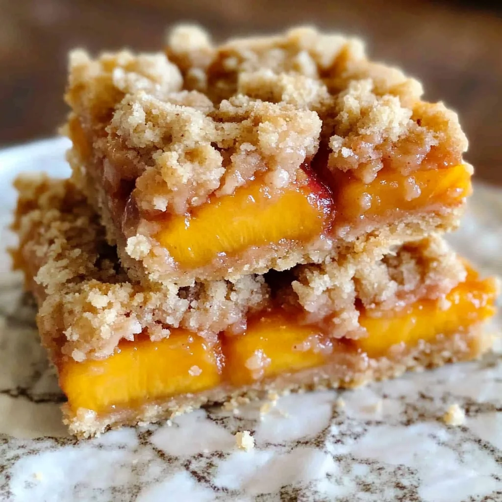 gluten free vegan peach crumb bars