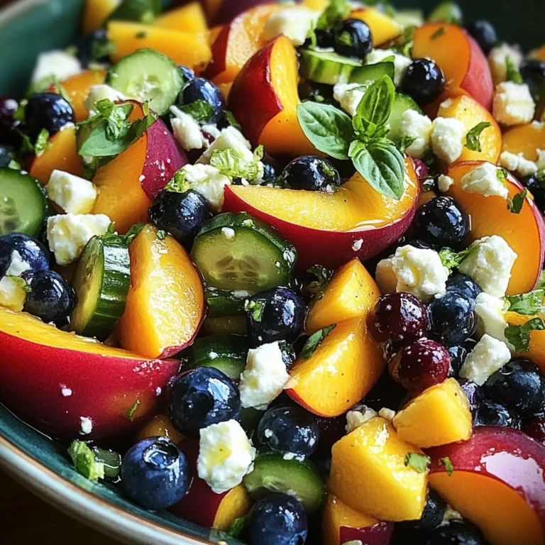 Blueberry Peach Feta Salad