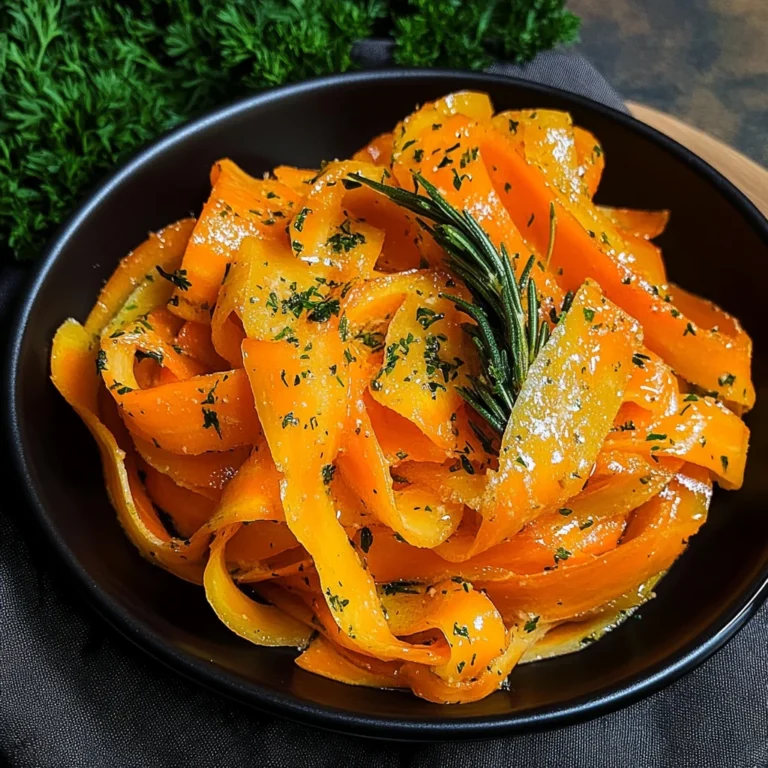 Carrot Ribbons in Rosemary Butter Sauce