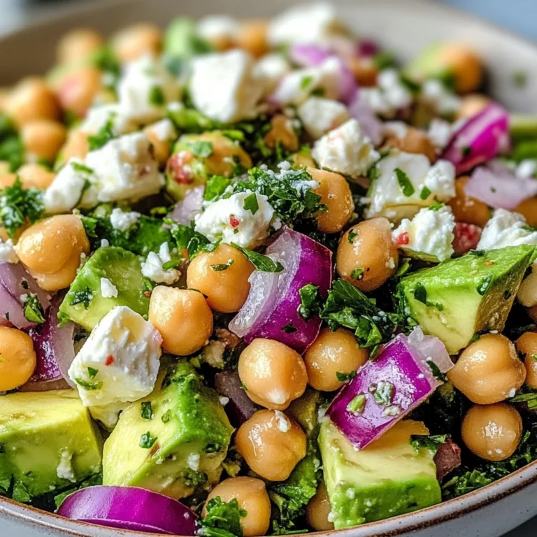 Chickpea Feta Avocado Salad