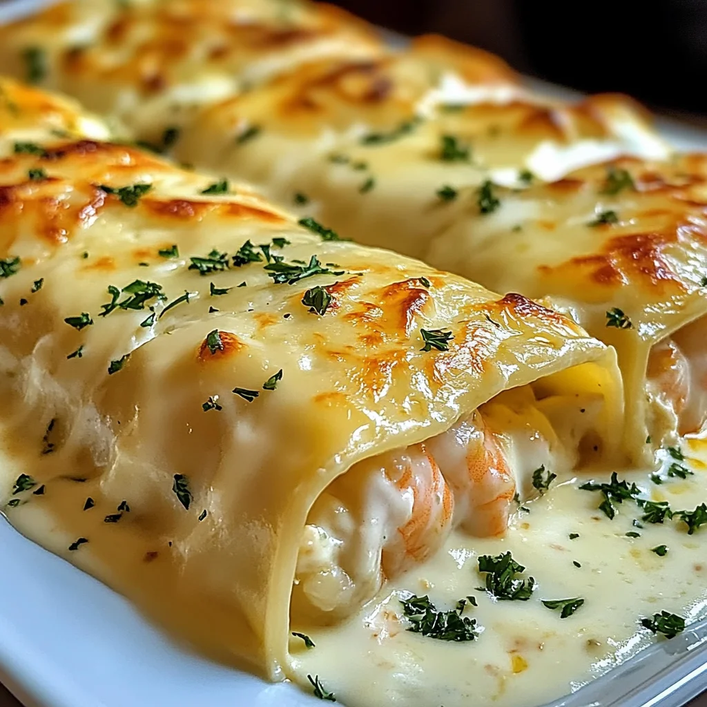 Dive into Decadence: Shrimp & Crab Alfredo Lasagna Roll-Ups You’ll Crave