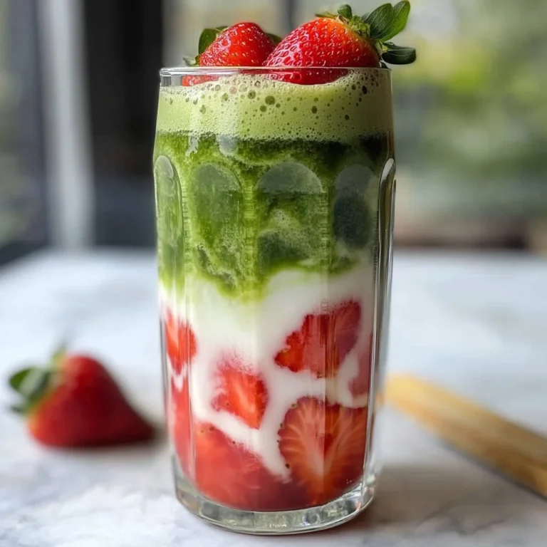 Easy 5-min. Strawberry Matcha Latte