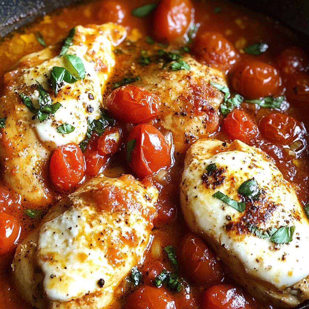 Garlic Tomato Chicken with Mozzarella