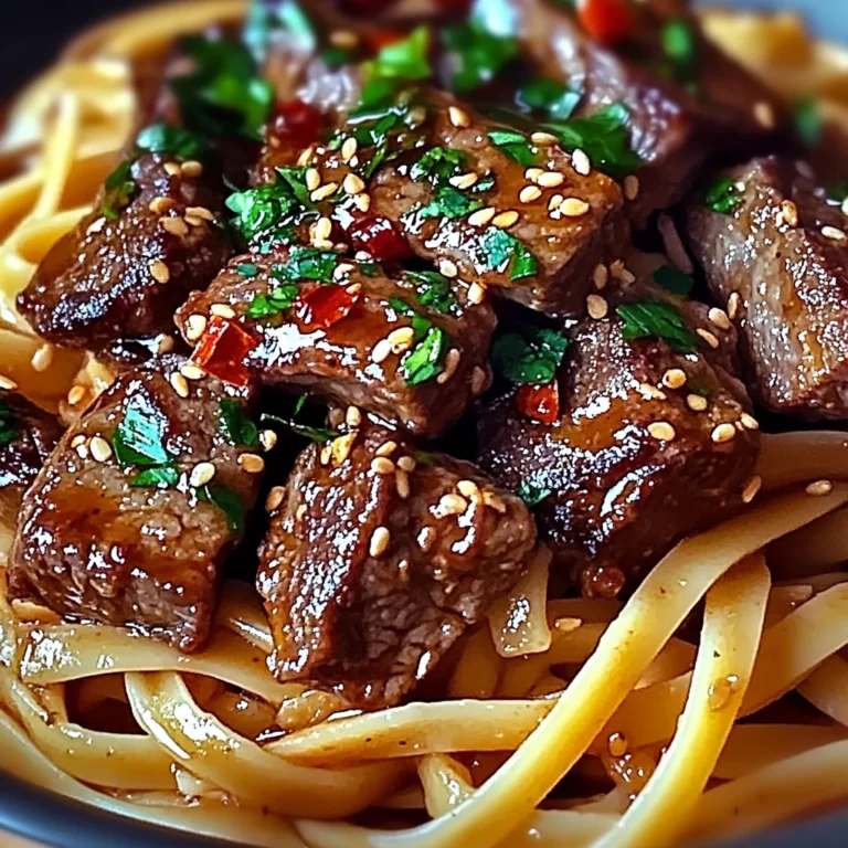 Sweet and Spicy Garlic Steak Pasta
