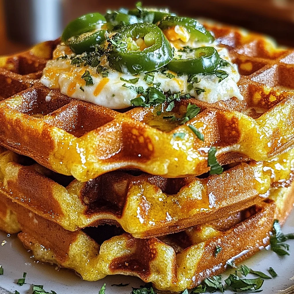 Cheddar Jalapeño Cornbread Waffles