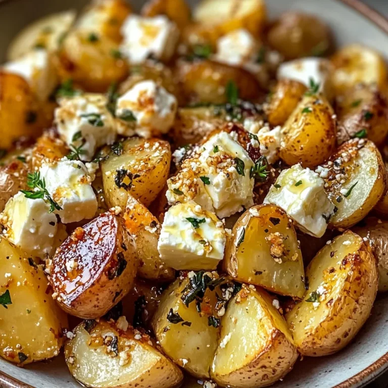 Roasted Potatoes with Baked Feta and Garlic