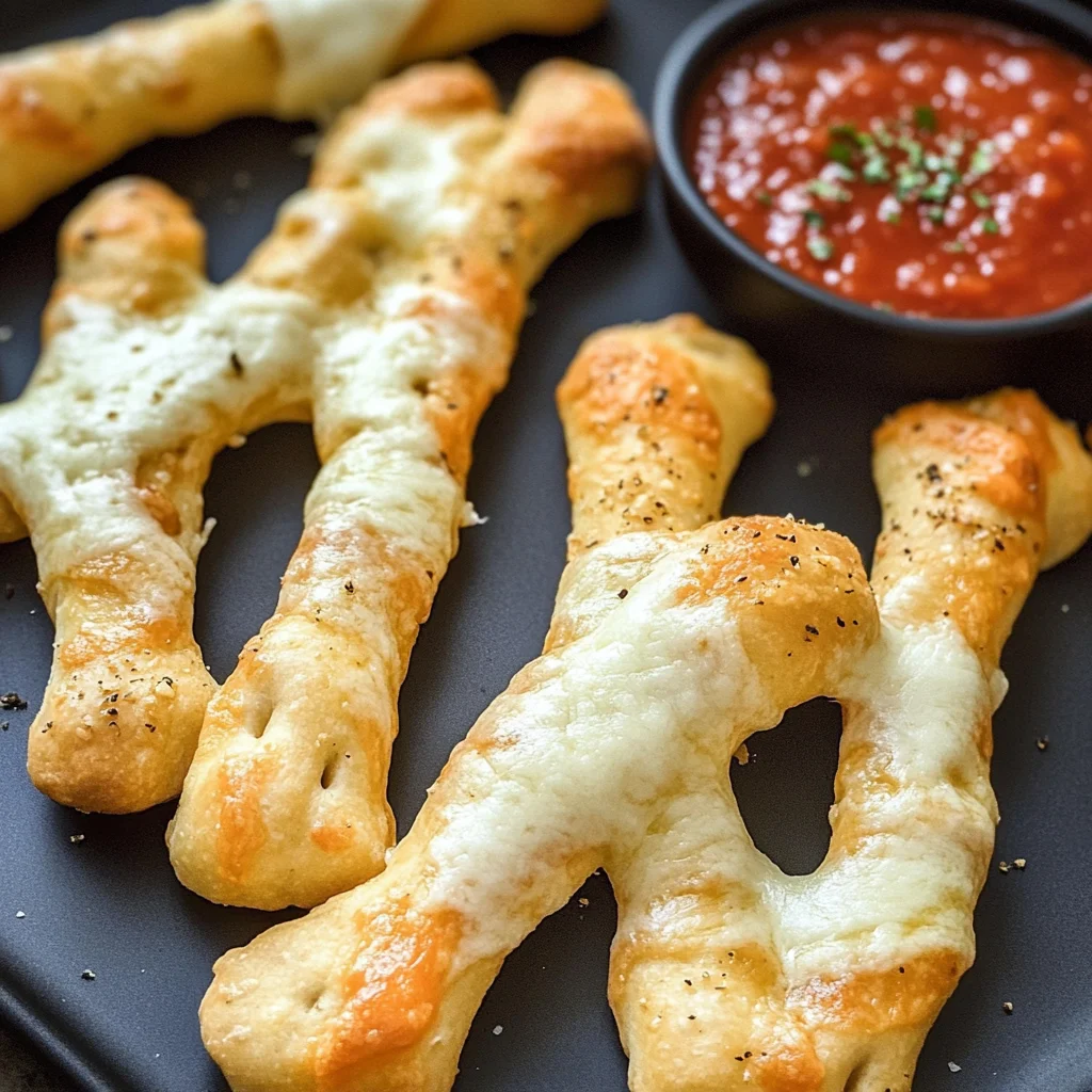 Cheesy Halloween Breadstick Bones