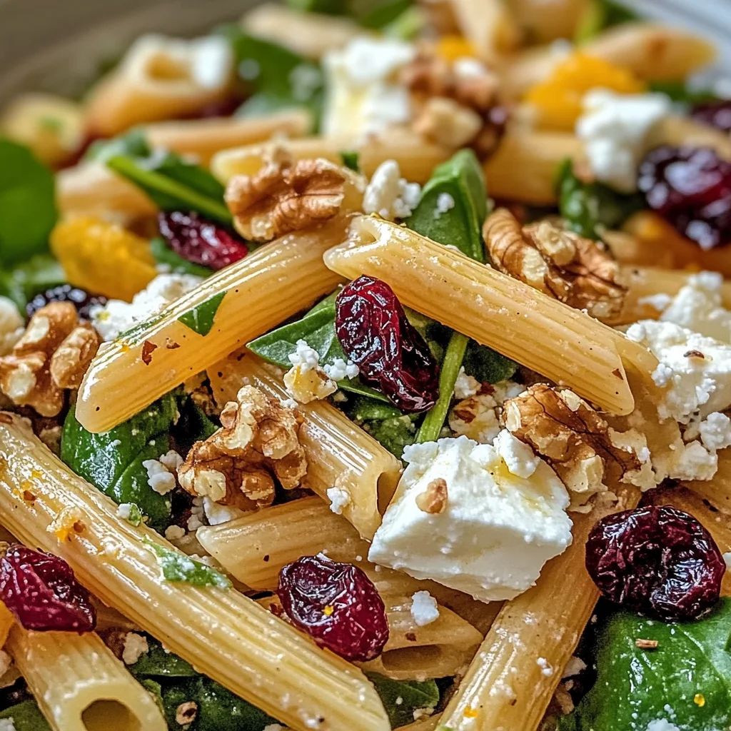 Feta & Cranberry Penne Salad with Orange Vinaigrette