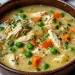 High Protein Chicken Pot Pie Soup