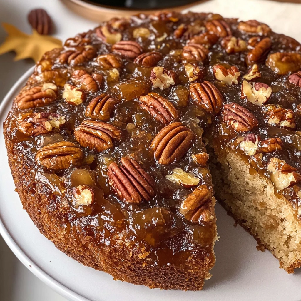 Vegan Pecan Upside Down Cake