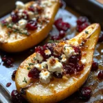 Baked Pears Feta Honey Cranberries