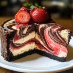 Chocolate Strawberry Swirl Cheesecake