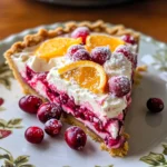 No Bake Cranberry Orange Cream Pie