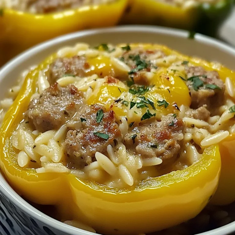Savory Orzo Stuffed Banana Peppers Soup