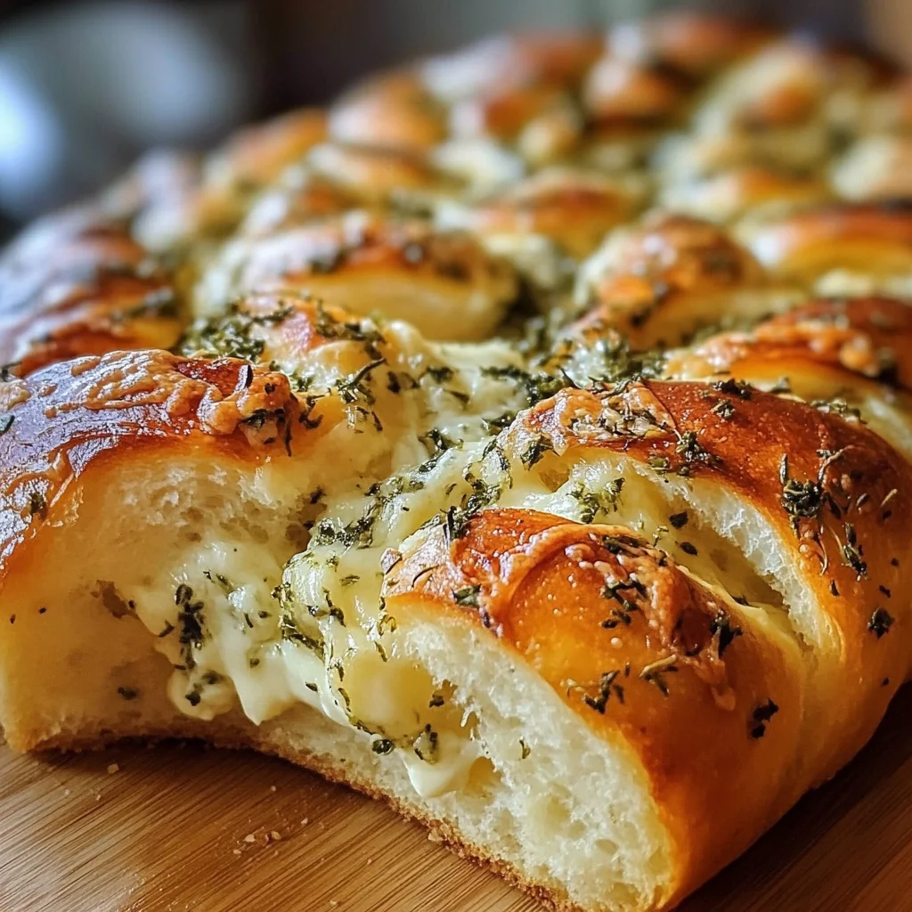 Swirled Garlic Herb And Cheese Bread