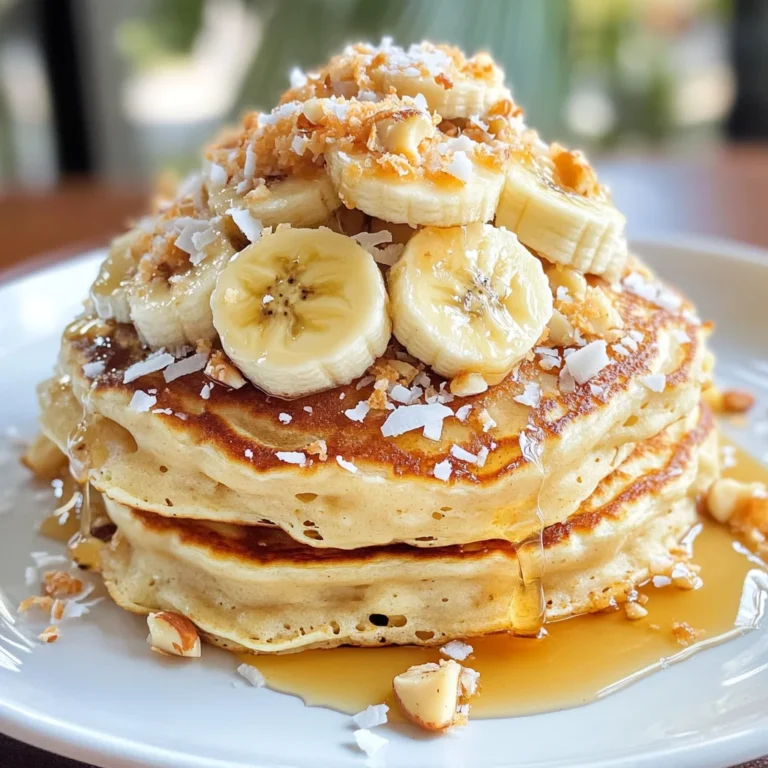 Toasted Coconut Macadamia Pancakes with Coconut Syrup