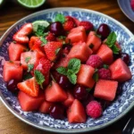 Watermelon Fruit Salad with Lime Mint Dressing